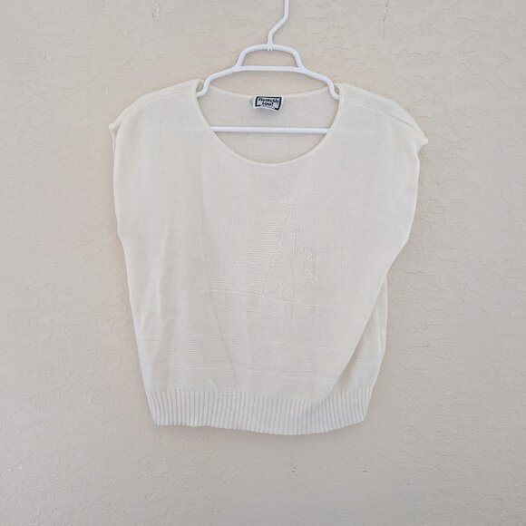 Vintage Kenneth Too Sailboat Sweater Vest Made in USA - Picture 2 of 7